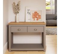 Timber Art Design Lisbon Light Grey Console Hall Way Table With 2 Drawers