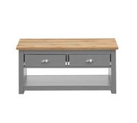 Timber Art Design Lisbon Light Grey Living Room 2 Drawer Coffee Table Storage Furniture