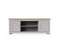 Timber Art Design Lisbon Light Grey Tv Unit Stand Media Cabinet 2 Doors + Shelf
