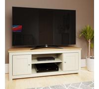 Lisbon TV Unit Stand Media Cabinet 2 Doors + Shelf Cream
