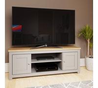 Lisbon TV Unit Stand Media Cabinet 2 Doors and Shelf Light Grey
