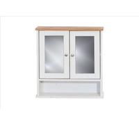 Timber Art Design Mirrored Bathroom Cabinet White & Oak