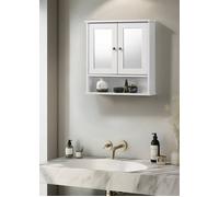 Timber Art Design Modern Mirrored Bathroom Wall Cabinet Storage Unit in White Timber Art Design White