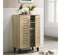 Timber Art Design Modern Shoe Storage Cabinet 2 Doors Footwear Stand Rack Unit Cupboard in Light Oak Timber Art Design Light Oak