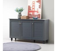 Timber Art Design Modern Shoe Storage Cabinet 3 Doors Footwear Stand Rack Unit Cupboard Dark Grey