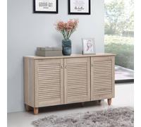 Timber Art Design Modern Shoe Storage Cabinet 3 Doors Footwear Stand Rack Unit Cupboard in Light Oak Timber Art Design Light Oak