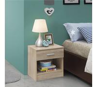 Timber Art Design Rio Costa Bedside Cabinet Bedroom Furniture Nightstand Table 1 Drawer in Light Oak Timber Art Design Light Oak