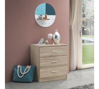 Timber Art Design Rio Costa Chest 3 Drawers Bedroom Living Room Storage Sonoma Oak