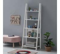 Timber Art Design Riva Retro 5 Tier Ladder Bookcase Shelving Shelf Display Unit White