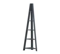 Timber Art Design Riva Scandinavian Retro Corner Ladder Bookcase Shelving Shelf Unit Dark Grey 5 Tier