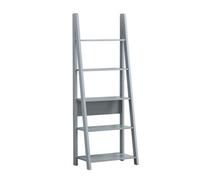 Timber Art Design Riva Scandinavian Retro Ladder Bookcase Shelving Shelf Unit Grey 5 Tier