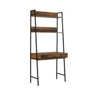Timber Art Design Rustic Retro Ladder Bookcase Desk Shelving Shelf Unit 3 Tier