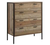 Timber Art Design Stretton Rustic Chest 4 Drawers Bedroom Living Room Storage Industrial Oak