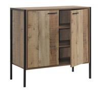 Timber Art Design Stretton Sideboard Storage Cupboard With 2 Doors Rustic Industrial Oak Effect