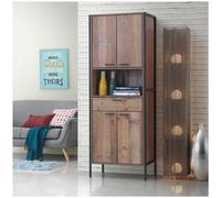 Timber Art Design Stretton Tall Storage Kitchen Pantry Sideboard Cabinet Rustic Industrial Oak