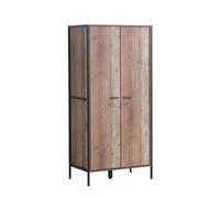 Timber Art Design Stretton Urban 2 Door Double Wardrobe Bedroom Furniture Rustic Industrial Oak