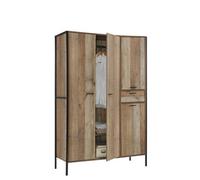 Timber Art Design Stretton Urban Industrial 4 Door Large Wardrobe With Drawer Rustic Bedroom