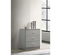 Timber Art Design UK Rio Costa 3 Drawer Bedroom Chest of Drawers with Stylish Metal Handles & Runners Storage Organiser Unit for Hallway Living Room