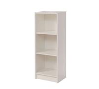 Timber Art Design White Bookcase 3 Tier Narrow Shelving Storage Unit Living Room Bedroom