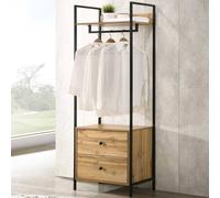 Zahra Bedroom Double Open Wardrobe 2 Drawers Furniture Storage Cupboard