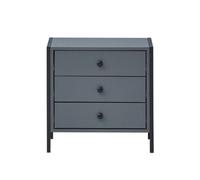 Timber Art Design Zahra Bedside Table Cabinet Bedroom Furniture Nightstand 3 Drawer Dark Grey