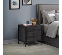 Timber Art Design Zahra Bedside Table Cabinet Bedroom Furniture Nightstand 3 Drawer in Black Timber Art Design Black