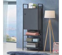 Timber Art Design Zahra Storage Open Wardrobe Clothes Organizer Closet Cupboard Bookshelf Grey