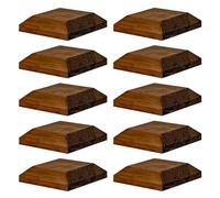 Timber Fence Post Cap | Fits 3x3" (75x75mm) Posts | Brown | Square Posts | Pack of 10
