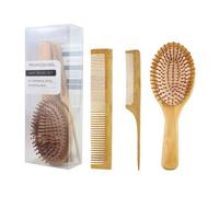 Timber Hairdressing Comb Anti Static Massage Set for Salon Styling | Oil Distribution, Space Saving Design, Travel Grooming, Hair Stylists and Home Users