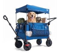 TIMBER RIDGE Festival Trolley 300L Camping Wagon with Canopy Push & Pull