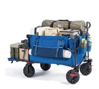 TIMBER RIDGE Festival Trolley 400L Folding Camping Trolley with Tailgate | Heavy Duty Camping Trolley On Wheels Foldable Wagon Garden Outdoor,With Brakes/Detachable Wide Wheels/Adjustable Handle