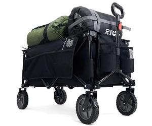 TIMBER RIDGE Festival Trolley Folding Camping Wagon 200L Black