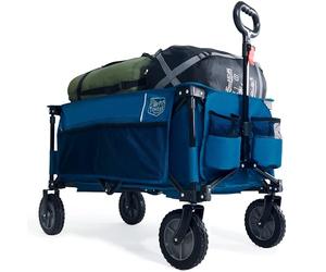 TIMBER RIDGE Festival Trolley on Wheels with Adjustable Handle, 200L Folding Wagon Trolley for Camping Outdoor Garden Picnic Shopping, Heavy Duty Foldable Cart Large Capacity