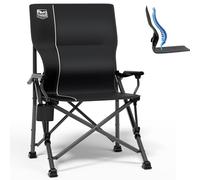 TIMBER RIDGE Folding Camping Chair 150kg High Back Portable Folding Chair with Cup Holder Hard Armrest Fishing Chair for Camping, Picnic, Garden, Balcony