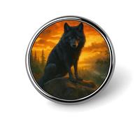Timber Wolf at Sunset Brooch Buttons for Women Dress Blouse Low Cut Tops Cloth Decoration