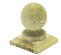 Timber Wooden Fence Post Cap & Ball Finial- (Green Stain) - 4x4 | 100x100mm | Pack of 5