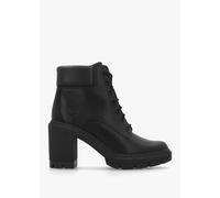 TIMBERLAND Allington Heights Jet Black Leather Block Heel Ankle Boots