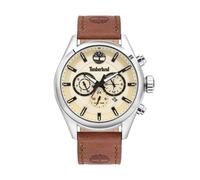 Timberland Ashmont Tbl16062jys/14 Men's 46mm Beige Dial Quartz Watch, Brown Leather Strap