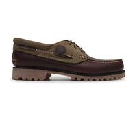 Timberland for man. TB0A2PDQEIW1 Authentic brown leather boat shoes (44 W), Flat, None, Casual, Sustainable