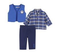 Timberland - Cardigan, Shirt, And Trousers Set - Navy - Boy - 3 Months