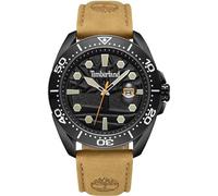 Timberland Carrigan Men's Multifunction Watch in Black with Leather Strap Case Diameter 44 mm TDWGB2230601, Black, Modern