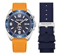 Timberland Carrigan TDWGN0010002 Men's Watch with Interchangeable Strap Diameter 44 mm Silicone, Orange, Strap.