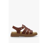 TIMBERLAND Clairemont Way Dark Red Leather Fisherman Sandals Size: 3.5