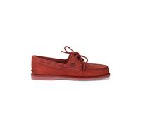 Timberland Mens Classic Leather Boat Shoes Dark Red Nubuck 7