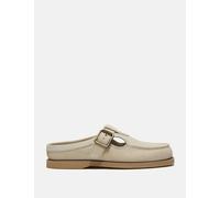 Timberland Classic Leather Boat Shoe Clog Mules Soft White