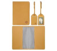 Timberland Genuine Leather Light Brown Passport Cover & Luggage Tag 0A1DXN 231