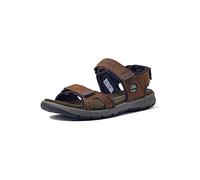 Timberland Men's Governor's Island 3 Strap Sandals, Dark Brown Nubuck, 6.5 UK