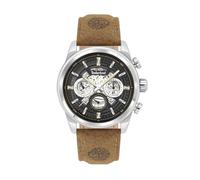 Timberland Hadlock Tdwgf2200704 Men's 46mm Black Dial Quartz Watch, Brown Leather Strap