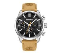 TIMBERLAND HENNIKER II Men's Watch in Beige with Leather Strap, Water Resistance: 5 Bar, Case Diameter: 46 mm, TDWGF0028701, Silver, Strap.