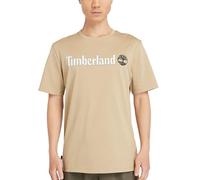 Timberland Men's Linear Logo Short Sleeve Tee Undershirt, Lemon Pepper, XL